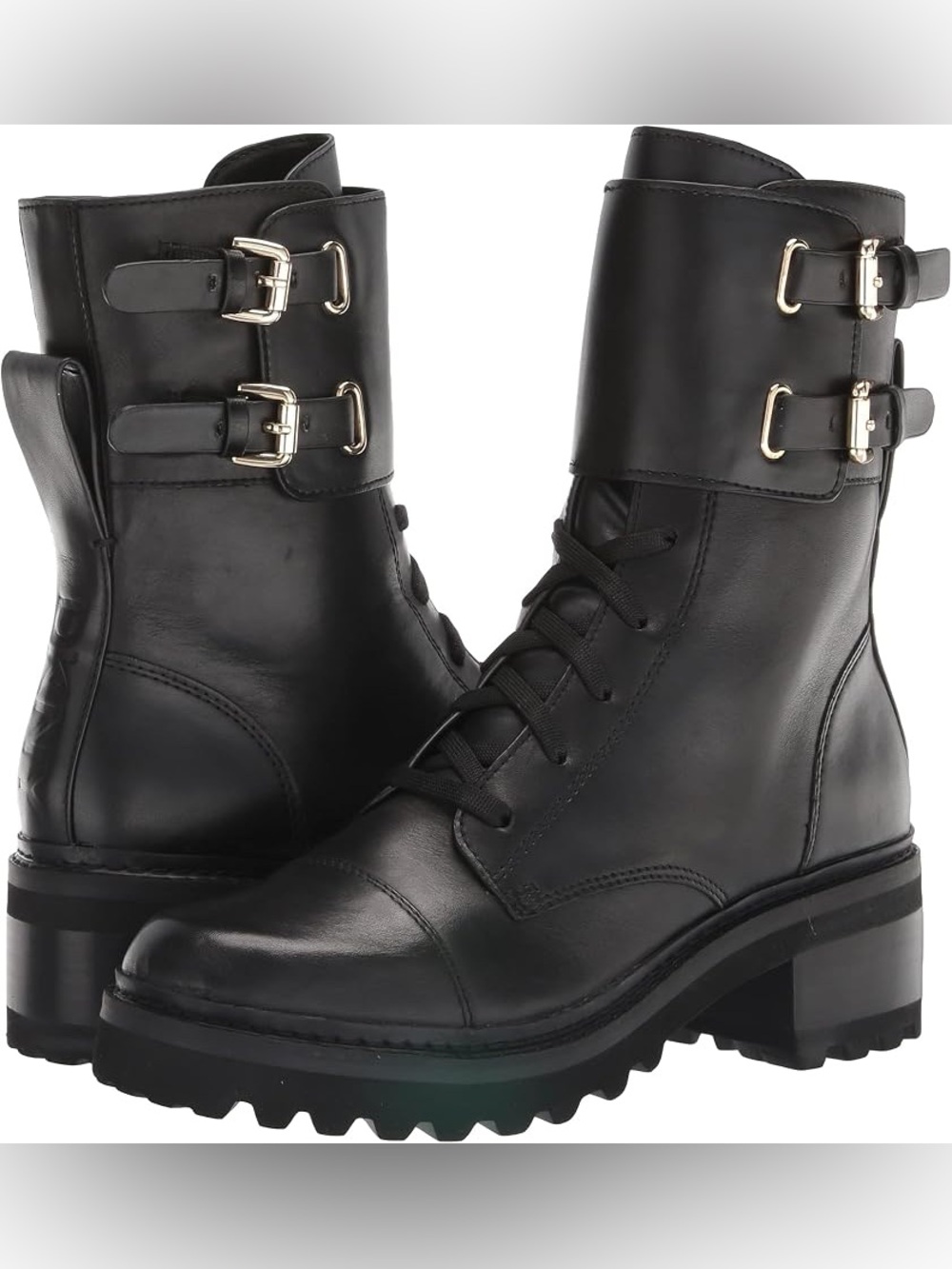 NWT DKNY Bart Lace-Up Buckled Lug Sole Boots Women's Size 11 - Picture 8 of 12